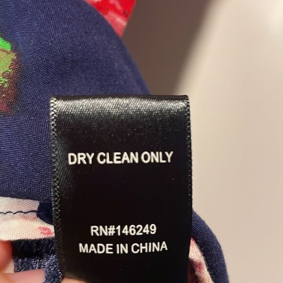 Anthropologie- Aakaa Black and Pink Floral Tie Front Mini Dress- Size Small - Picture 9 of 9